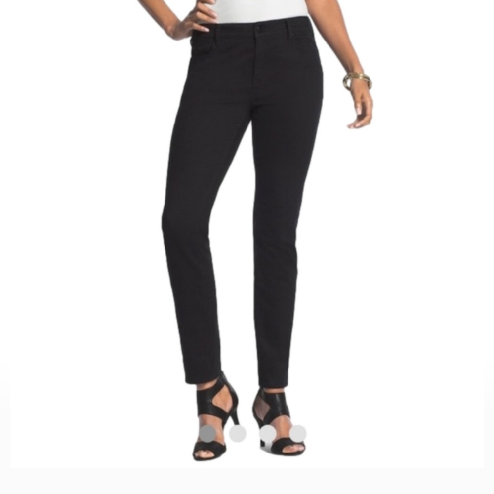 Chico's THE PLATINUM Black High Rise Jeggins Jeans. Size 1 (8)